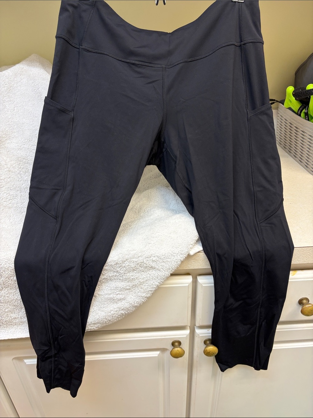 lululemon athletica Black Performance Leggings with Reflective Logo